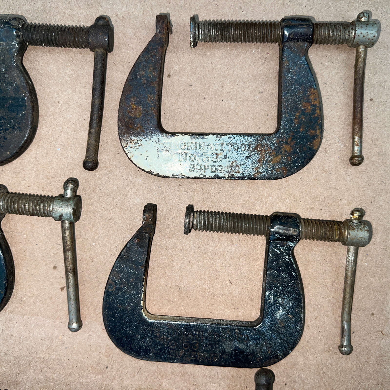 Lot Of 6 Cincinnati Tool Company Super Junior 54, 53, 51 And Junior Clamp 551