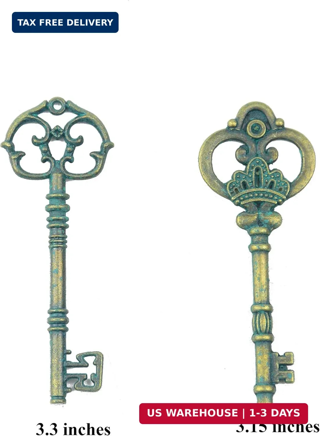 Makhry Mixed 20 Extra Large Antique Skeleton Keys Rustic Key for Wedding Decorat