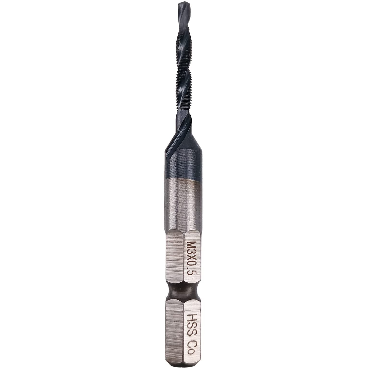 Combination Tap and Drill Bit – TIAIN Coated, M35 Cobalt Steel, 118° Split