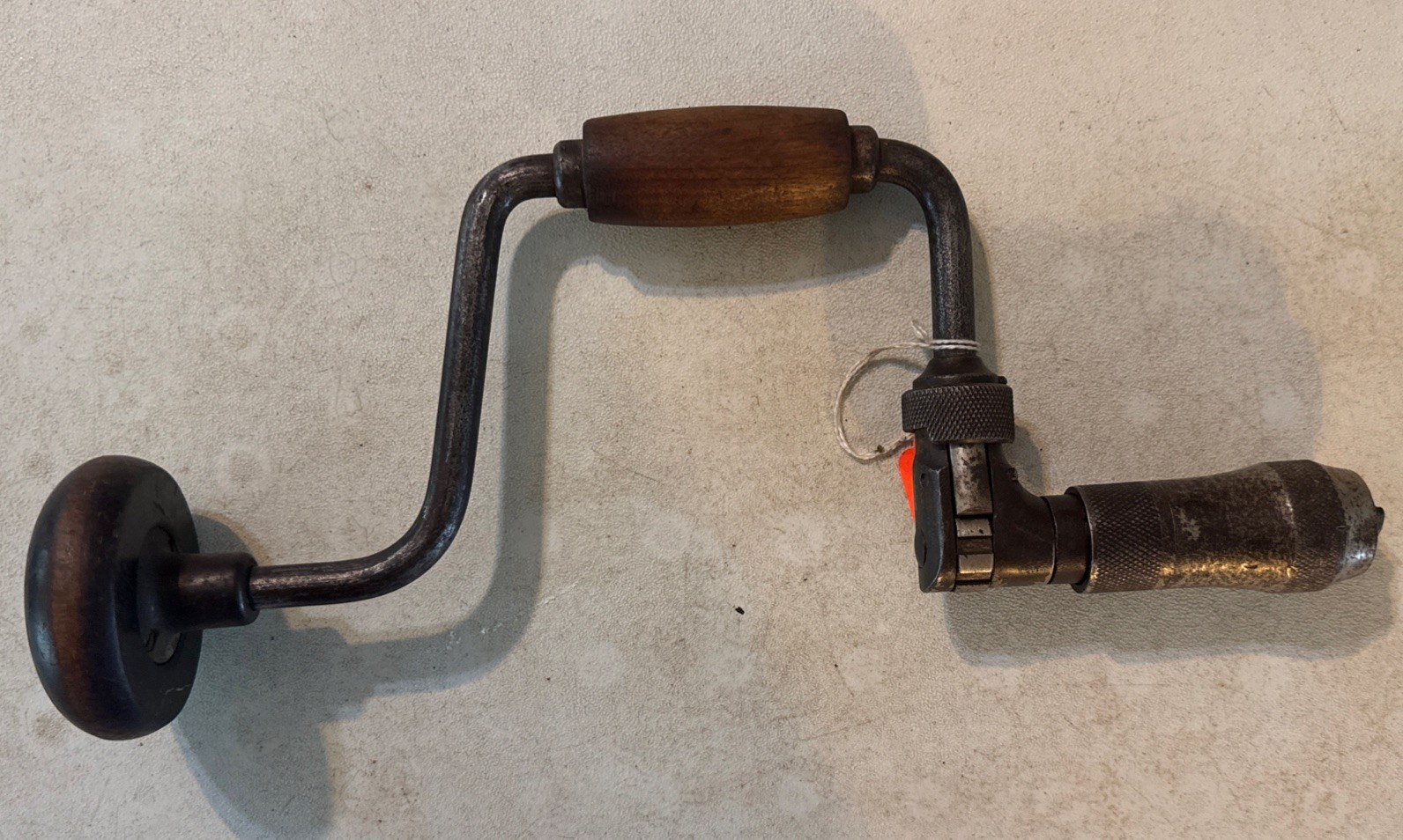 Vintage . Wood Handled Millers Falls No 423 Ratcheting Hand Drill Brace and Bit