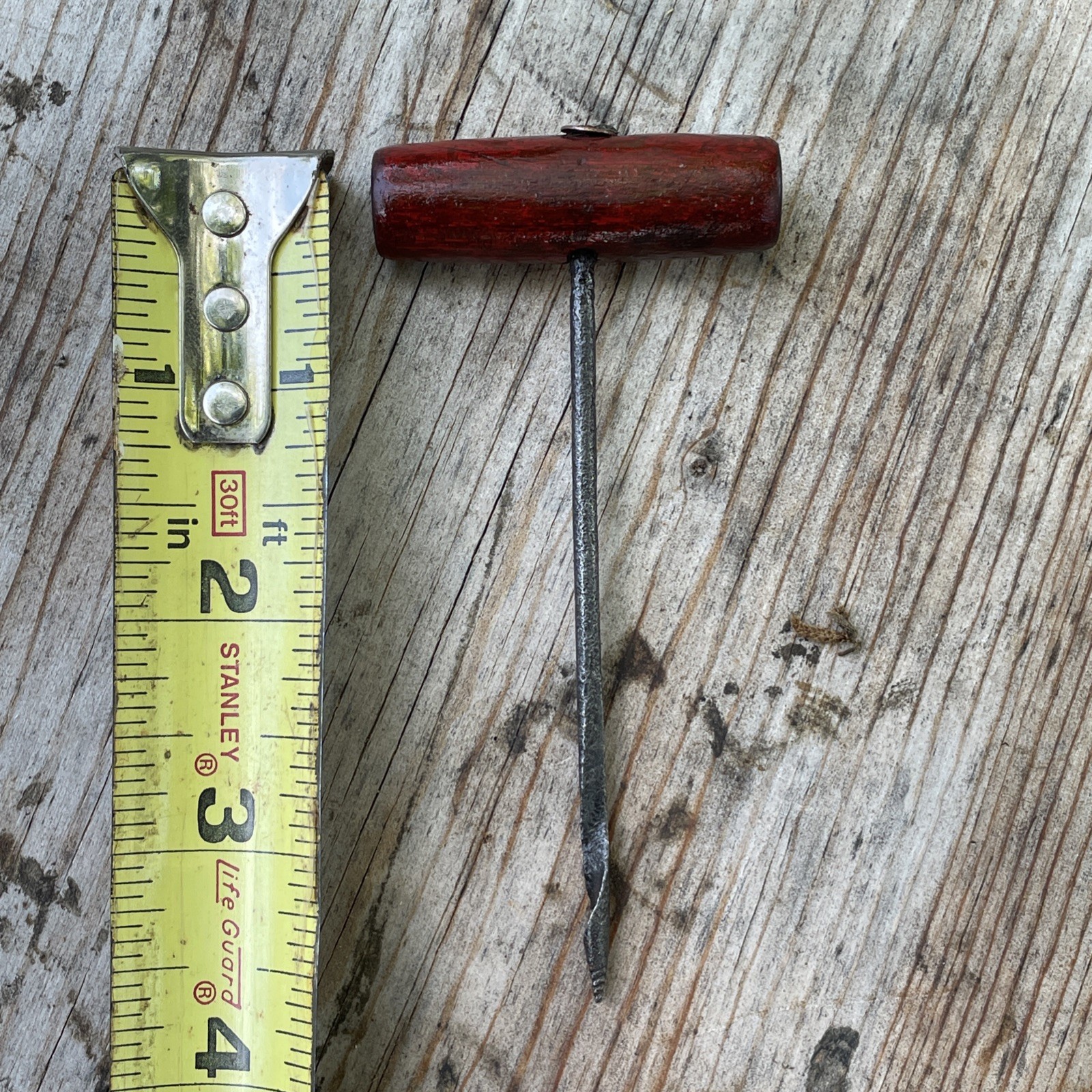 Vintage Wood Auger Gimlet – Hand-powered Drill Wood Handle