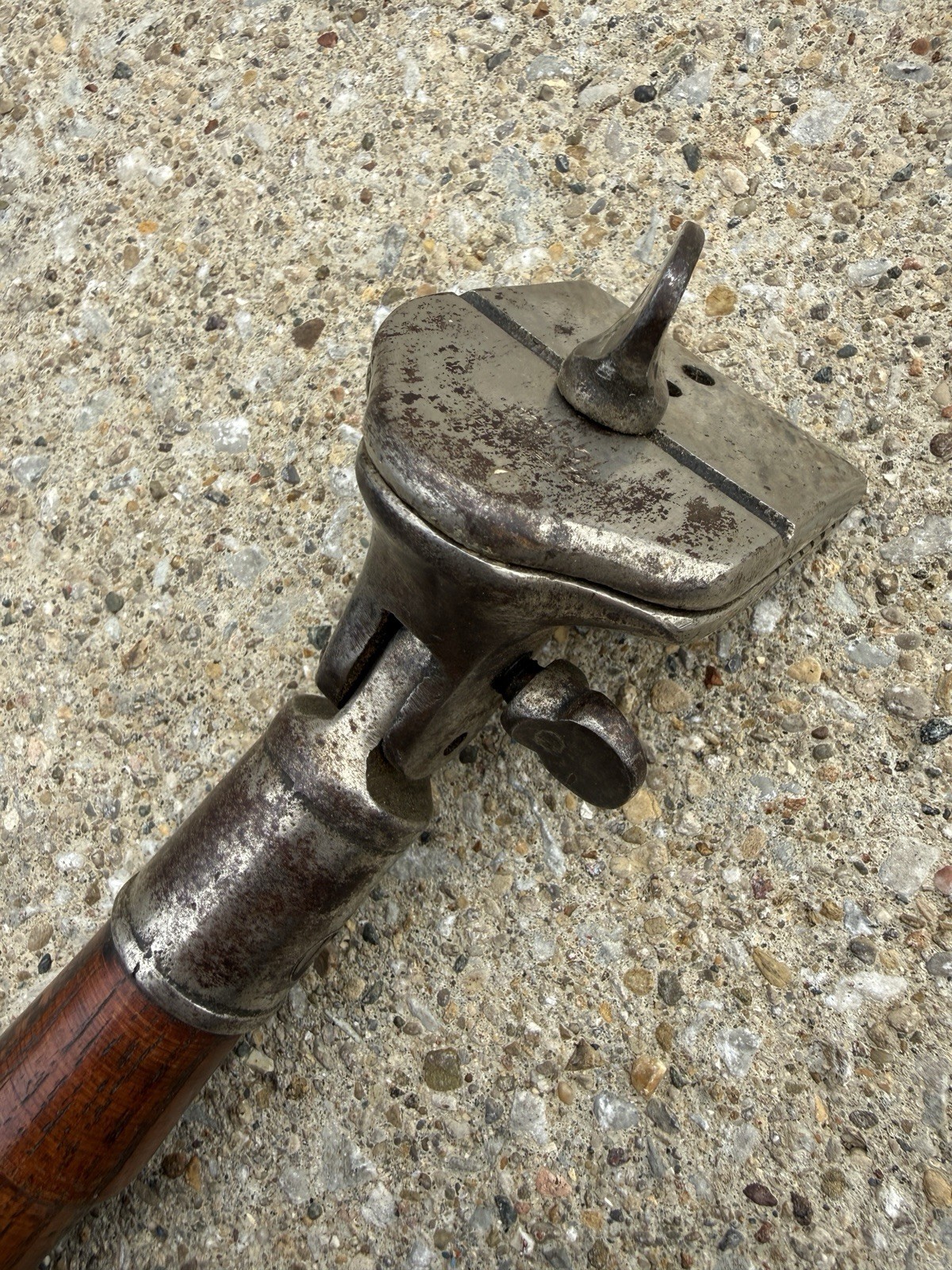 Vintage Cabinet Floor Scraper Wood Handle Adjustable Head Angle USA Pat May 1904