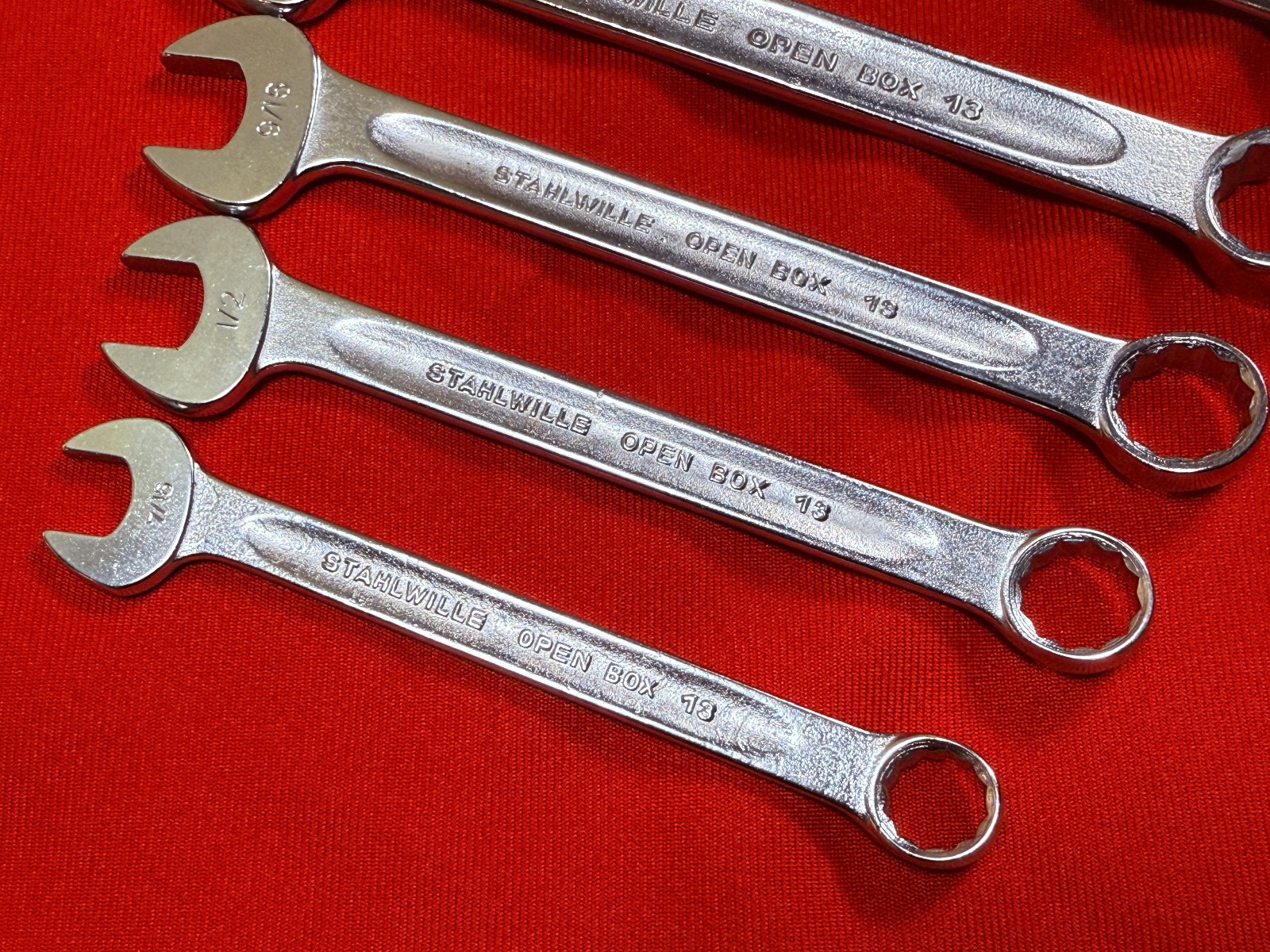 NOS Vintage Stahlwille SAE Open Box 13 series 8 pc Combination Wrench Set