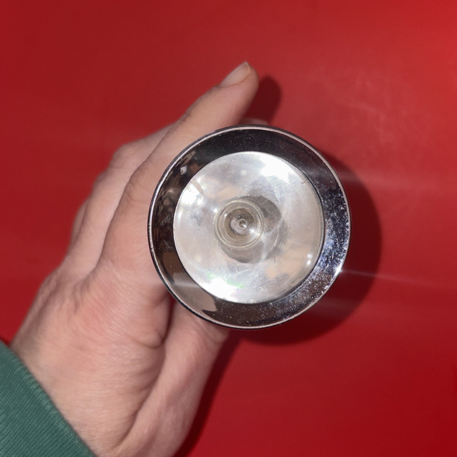 Vtg Eveready Captain Chrome Ribbed Flashlight Takes 2 C Batteries USA