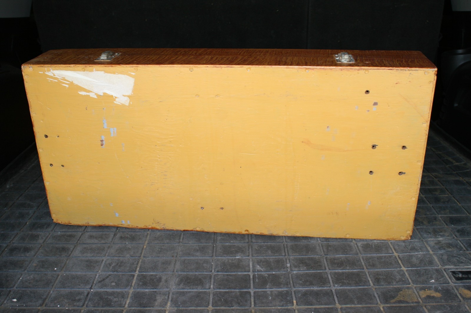 Vintage Antique Large Wooden Carpenter’s Tool Chest Box Primitive Painted Grain