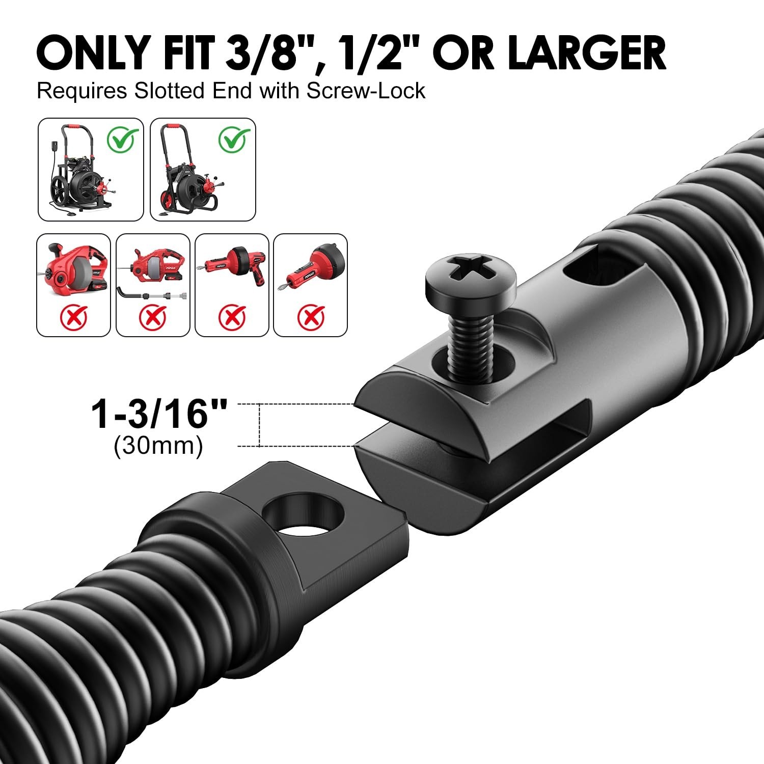 POPULO 8-Piece Drain Snake Drill Attachment – Tackle Any Clog with Precision,…