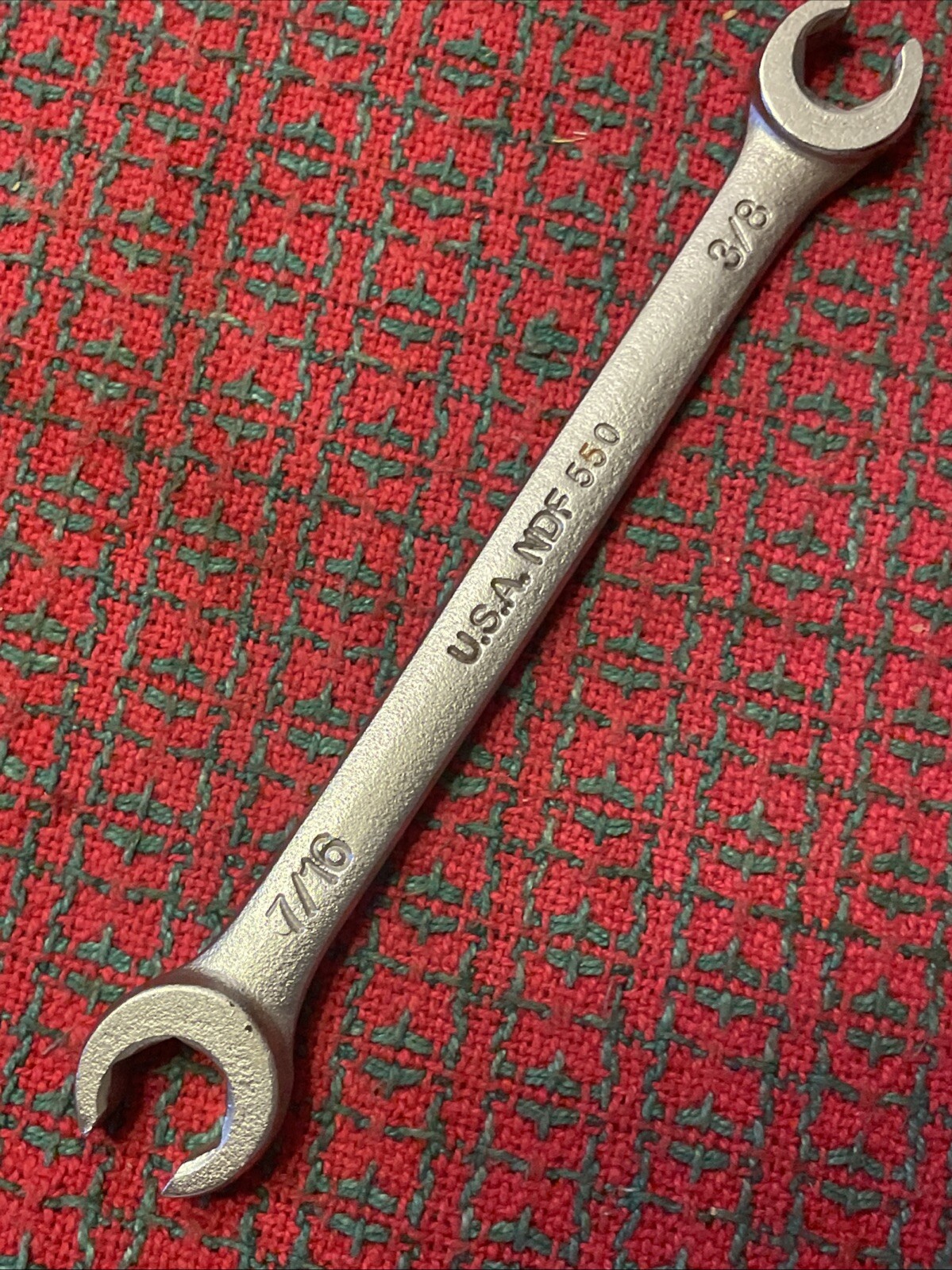 Vintage NAPA Tools 3/8” 7/16” Flare Nut Line Wrench USA 🇺🇸 NDF 550 Excellent
