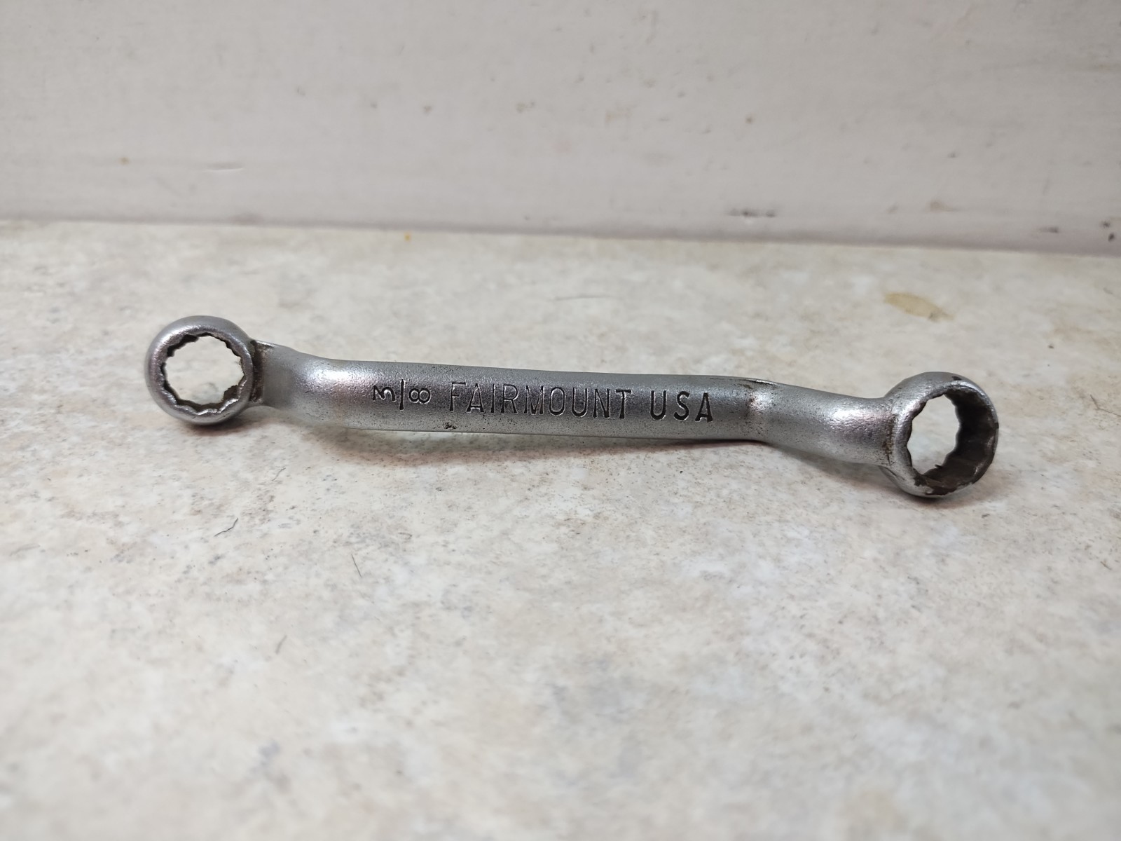 Fairmount 9723 Fairalloy 3/8” – 7/16” Short Offset Box-End Wrench Vintage NICE