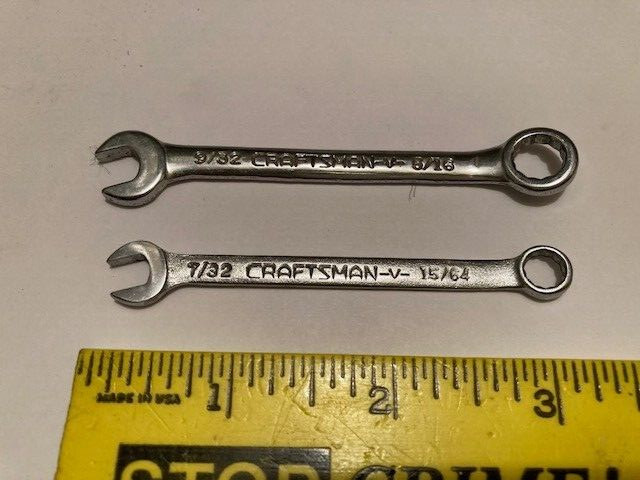 MADE USA – NEW/OLD STOCK CRAFTSMAN “V” 12 POINT COMBO WRENCHES (2)