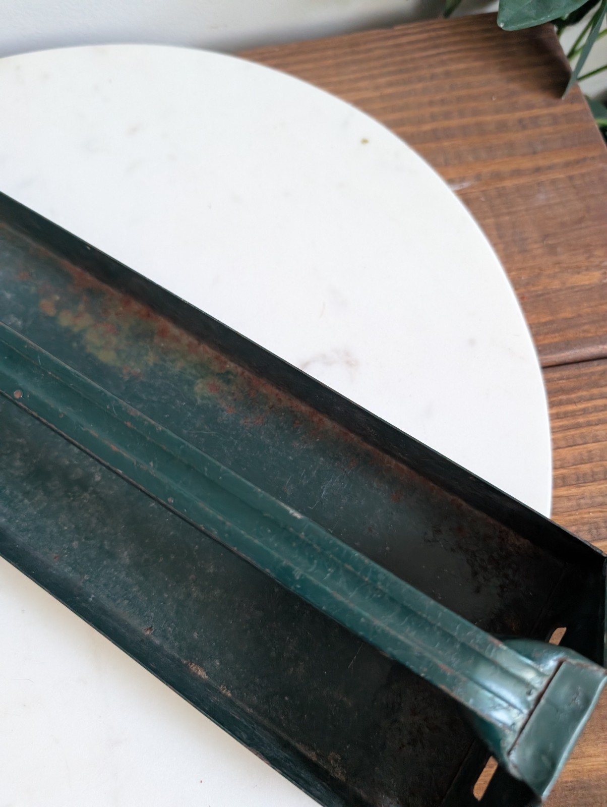 Vintage 1950s Metal Tool Box Caddy Tray Rust Patina Tool Organization Storage
