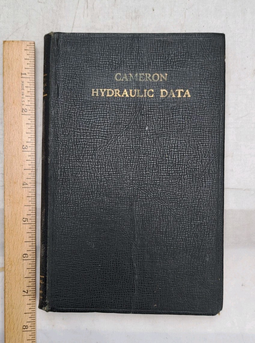 Vintage Cameron Hydraulic Data First Edition Thirteenth Printing – Leather