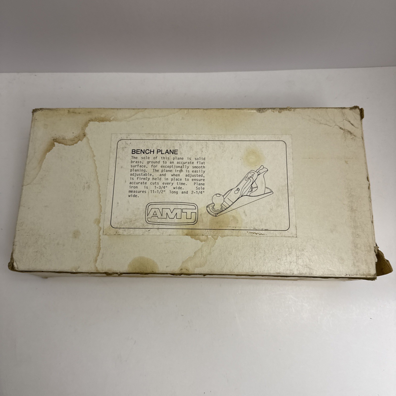 VINTAGE AMT BRASS PLATED WOOD WORKING PLANE – 2 1/4 X 11 1/2”
