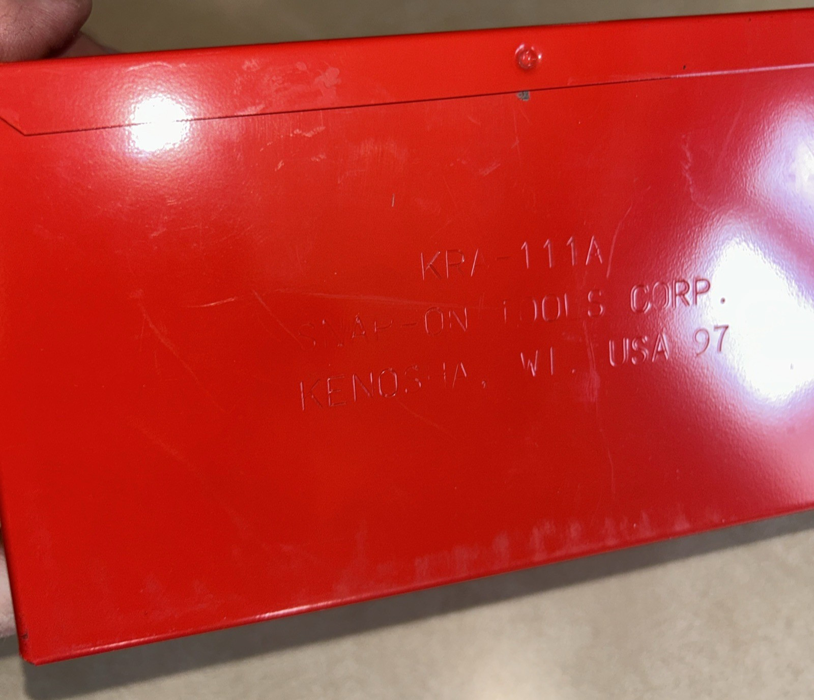 Snap-On Tools RED Vintage Metal Case Storage Box Container Tin KRA 111A – *RARE*
