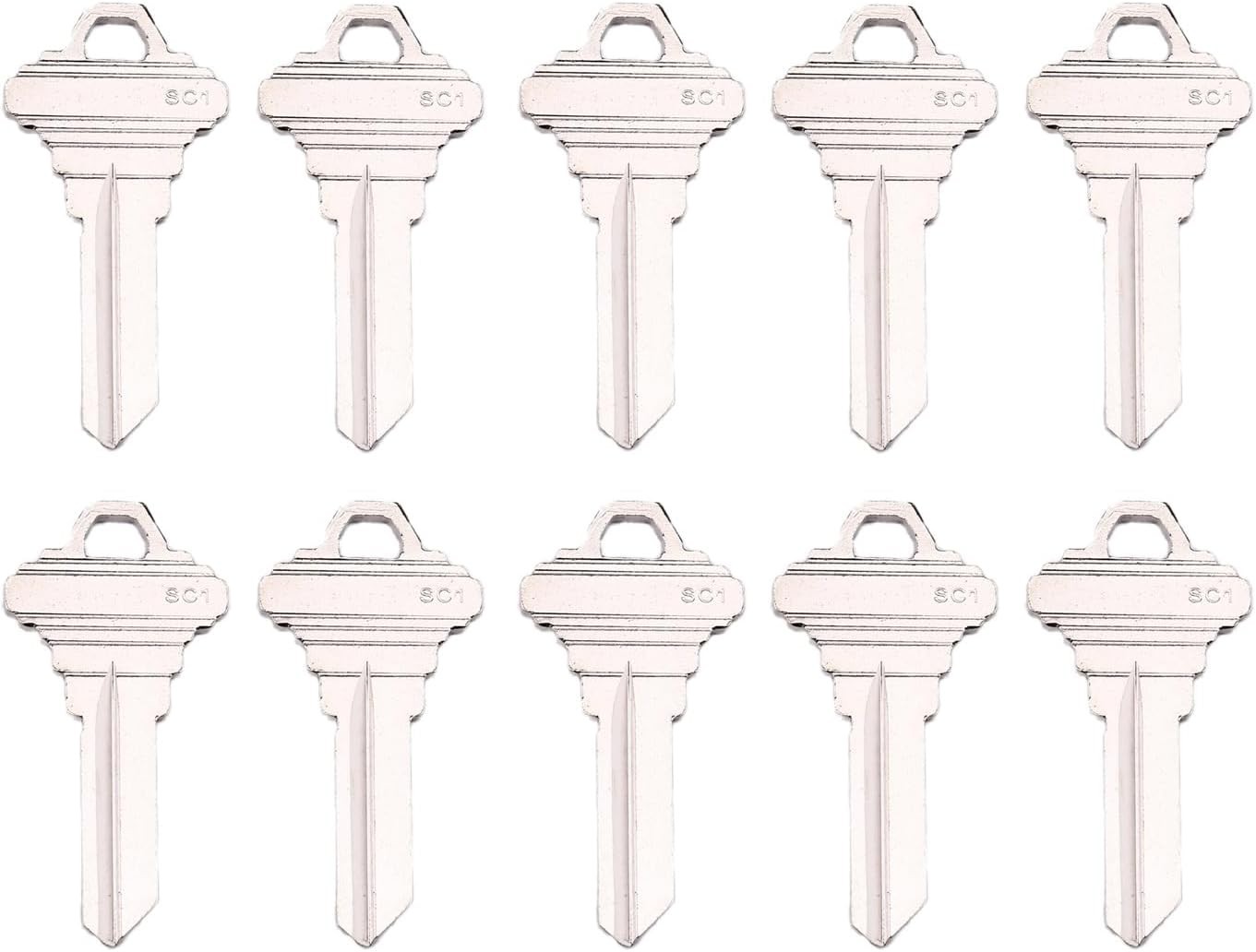 10-Pack SC1 Copper Blank Keys – Anti-Corrosion Uncut Blanks for Key Duplication