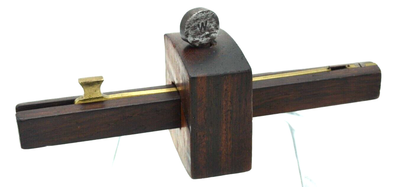 Antique Carpenter Scribe Marking Gauge Vintage Wood Working Tool Wood Brass
