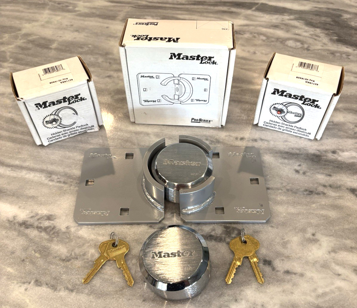 Master Lock Pro Series Hidden Shackle 6271 Padlocks And Hasp Keyed Alike Locks