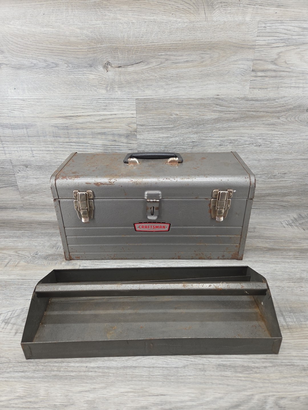 Vintage Craftsman 6500 Crown Logo Metal Tool Box 18″x8″x9″ USA