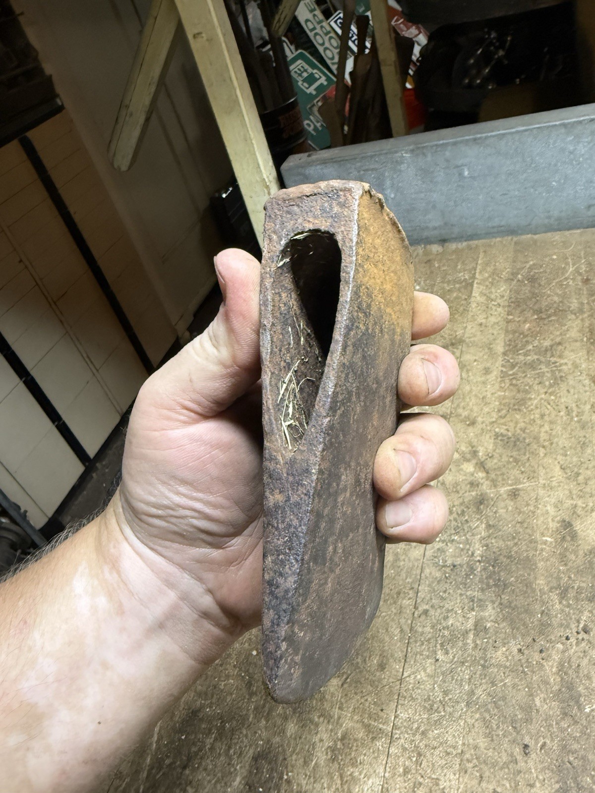 Antique Rare 3-1/2 Lb Wide Connie Bit Axe Head Tool Unmarked Unknown Maine USA