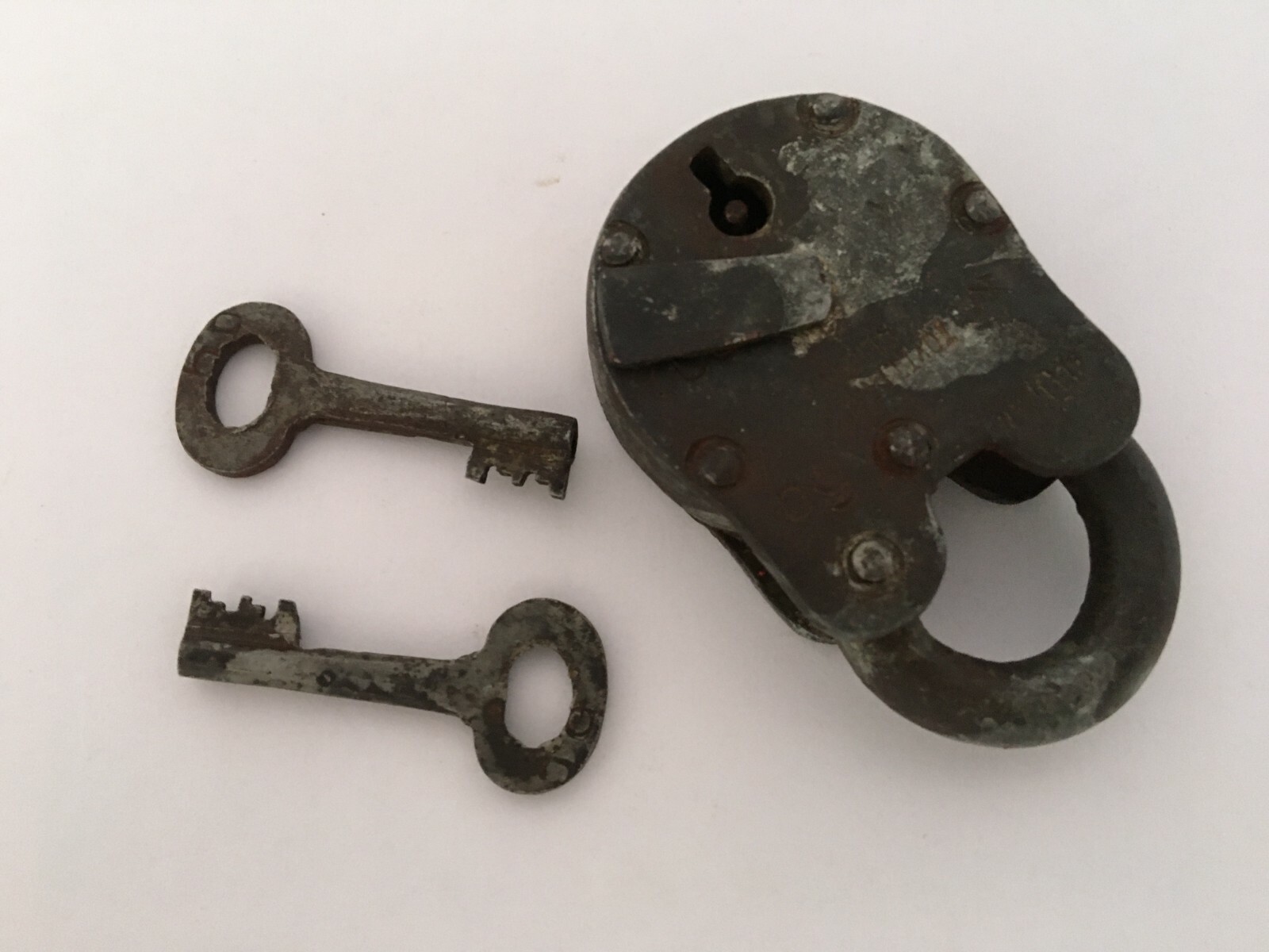 Lock Vintage Iron Padlock With 2 Key Rich Patina Made In India Collective Rusty