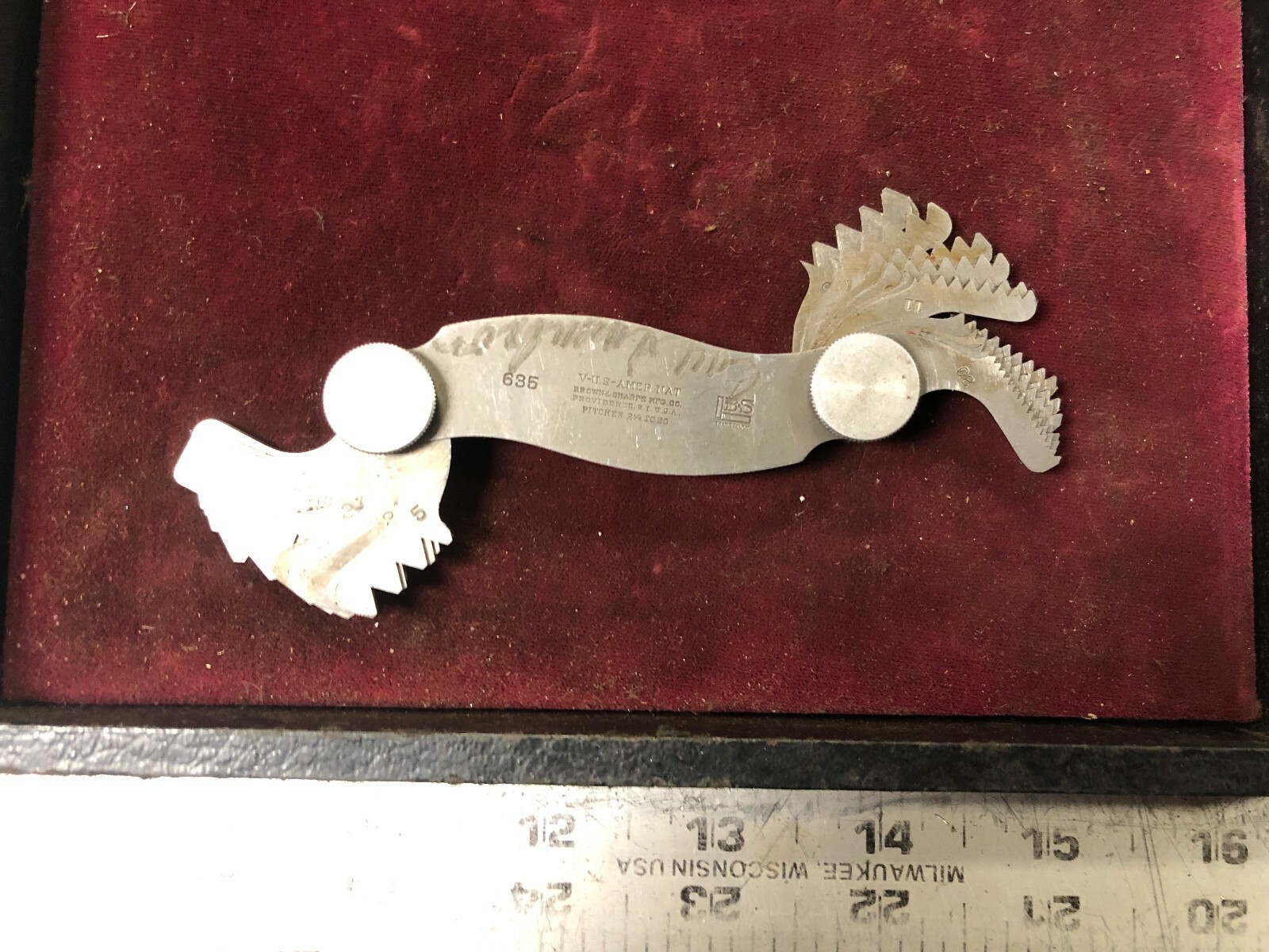 MACHINIST TOOLS LATHE MILL Machinist Brown & Sharpe No 635 Thread Gage DrK
