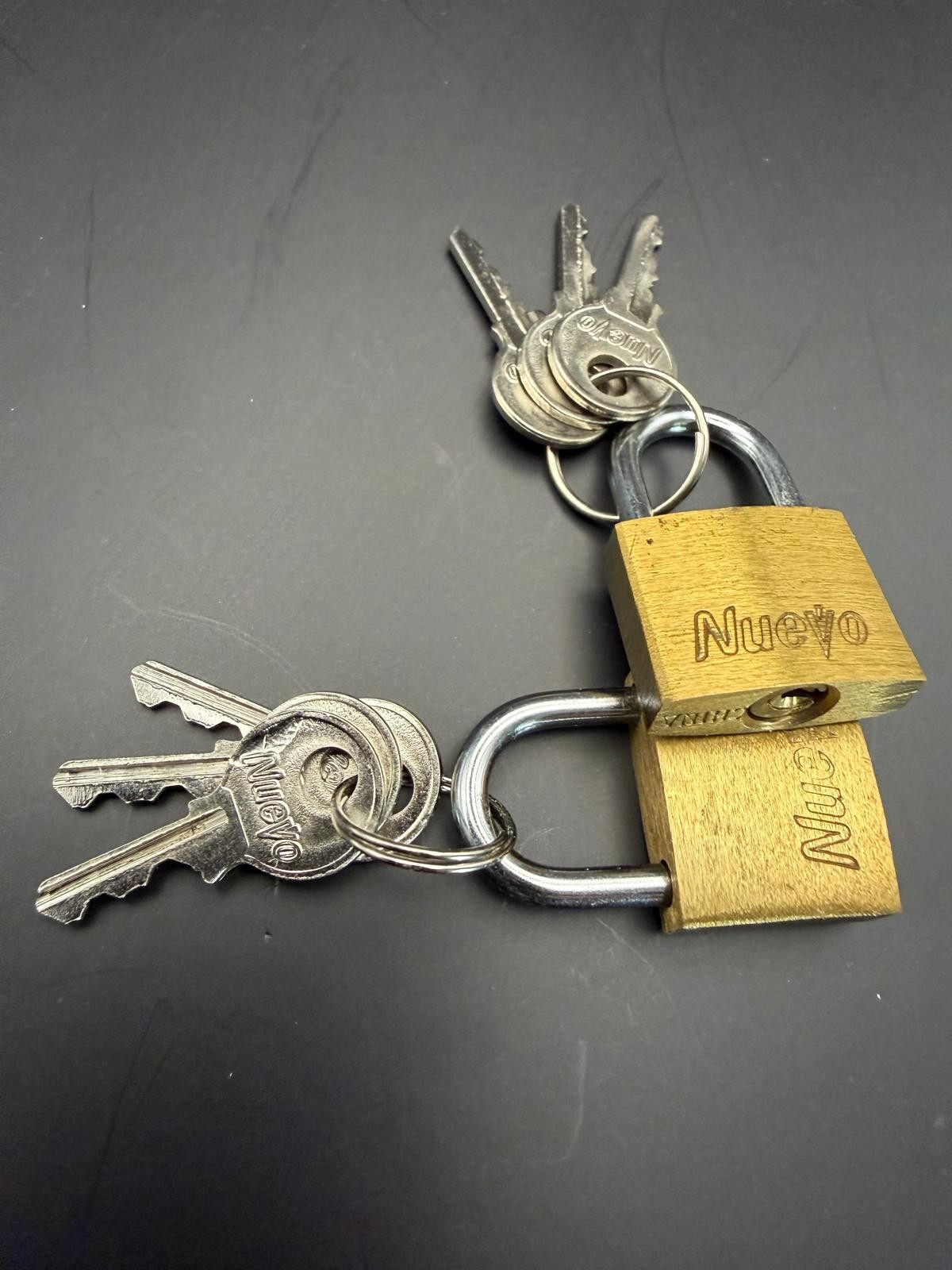 Pair of Nuevo Brass Padlocks with 6 Keys – Solid Brass Small Locks ONLY 9.99
