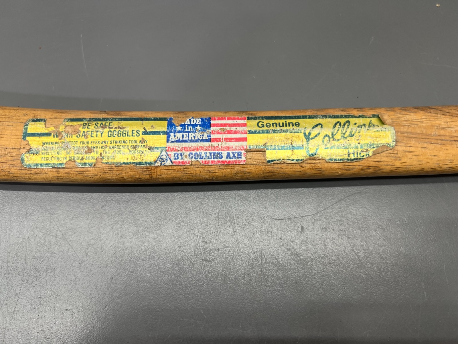 VINTAGE COLLINS BOYS AXE CAMPING ORIGINAL LABEL & HANDLE VGC USA