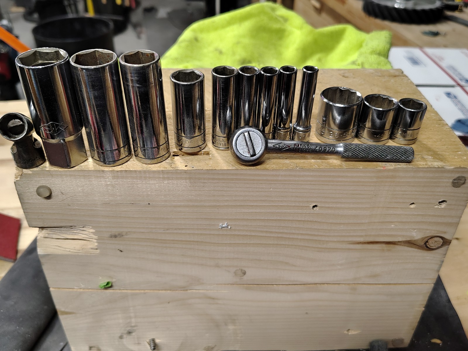 Vintage S-K 40970 Ratchet & Deep/Shallow Socket Lot
