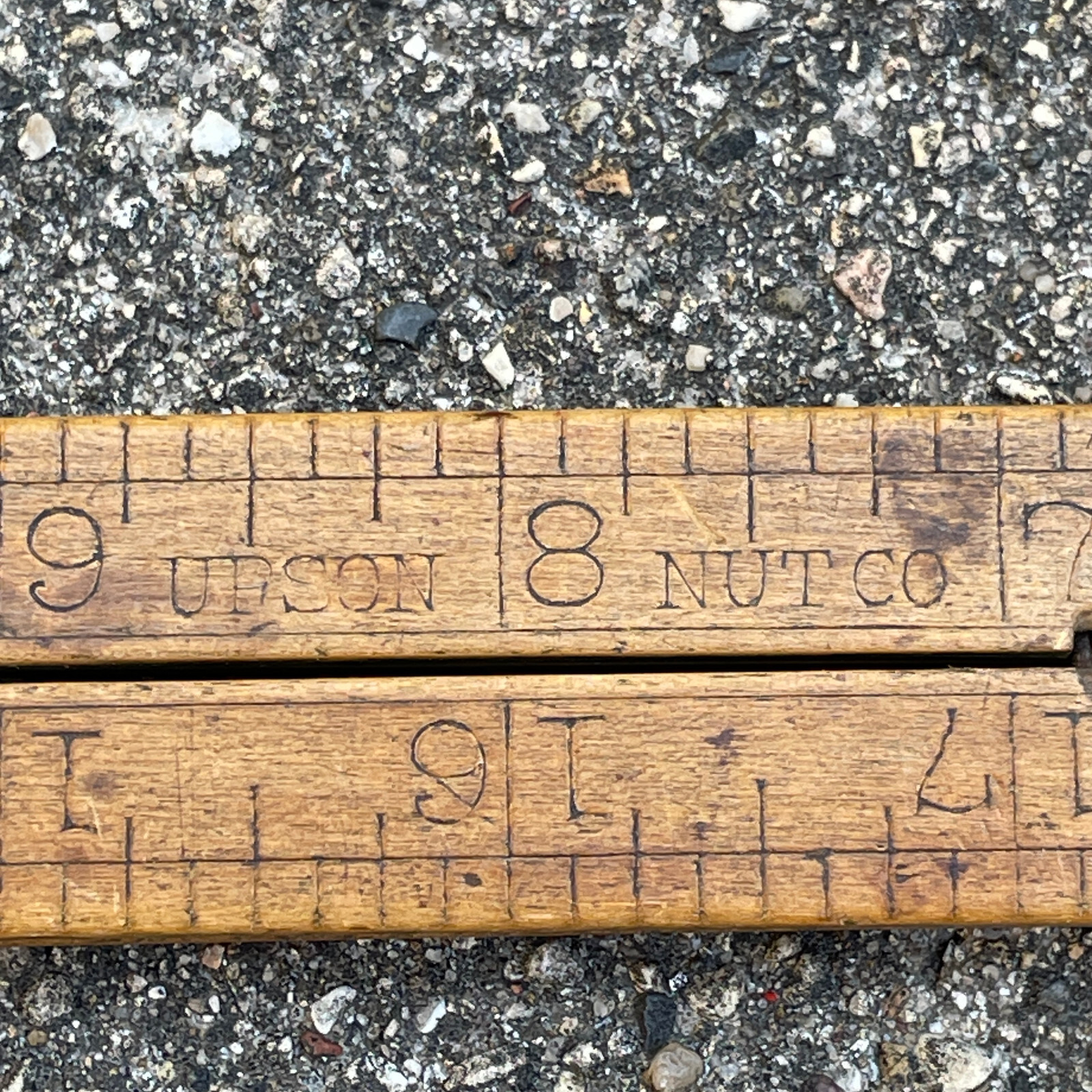 Vintage UPSON NUT CO NO. 68 Folding Ruler 24″ Wood & Brass Rule USA-EUC