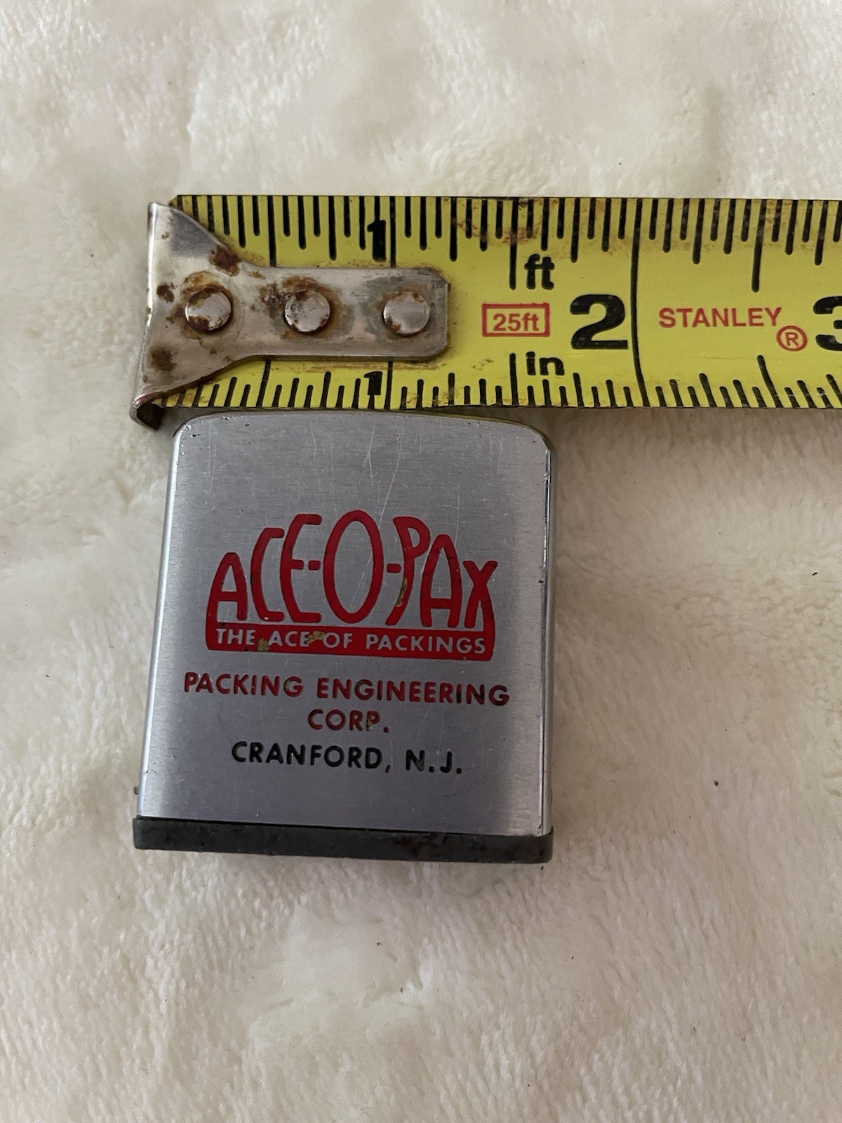 Zippo Pocket Advertising Tape Measure Vintage ACEO-PAX Packing Engineer Co