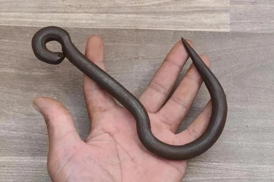 Vintage Hook Hand forged Heavy Iron Hanger Meat Hanging Hook Farm Tool