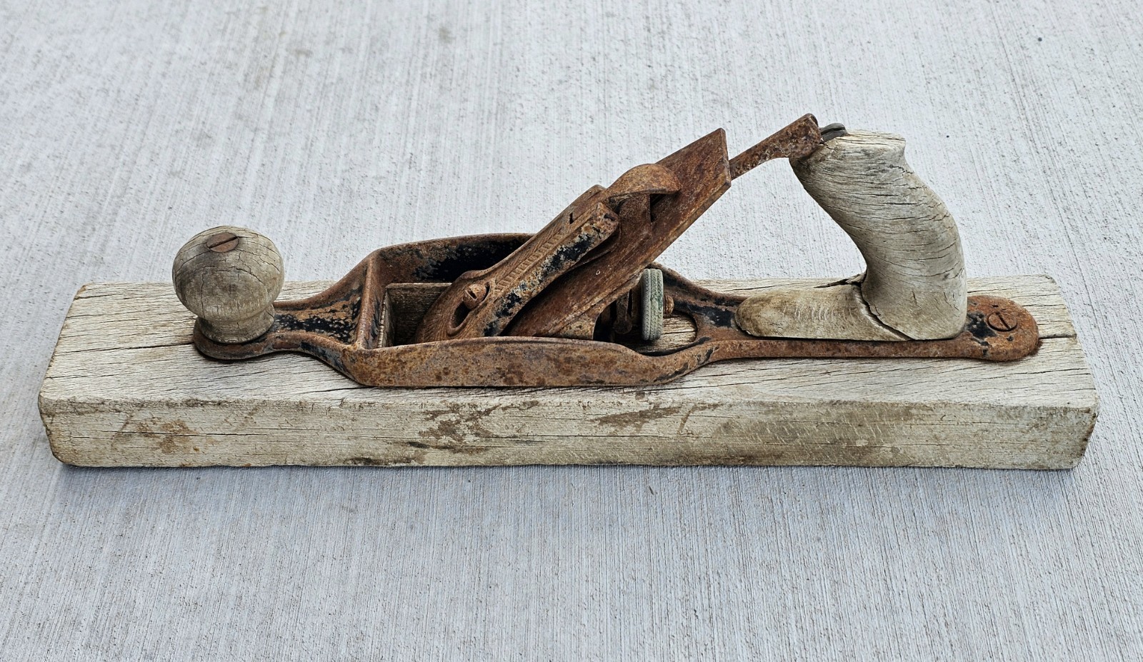 Antique 15″ JACK PLANE Planer Sargent 3415, Cast Iron Top Wood Bottom, FARMHOUSE