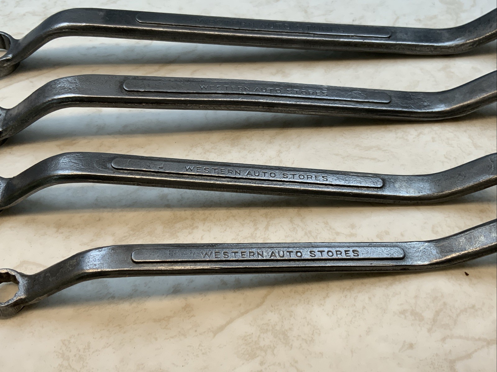 WESTERN AUTO STORES 4pc Offset 12pt SAE Box End Wrenches, USA