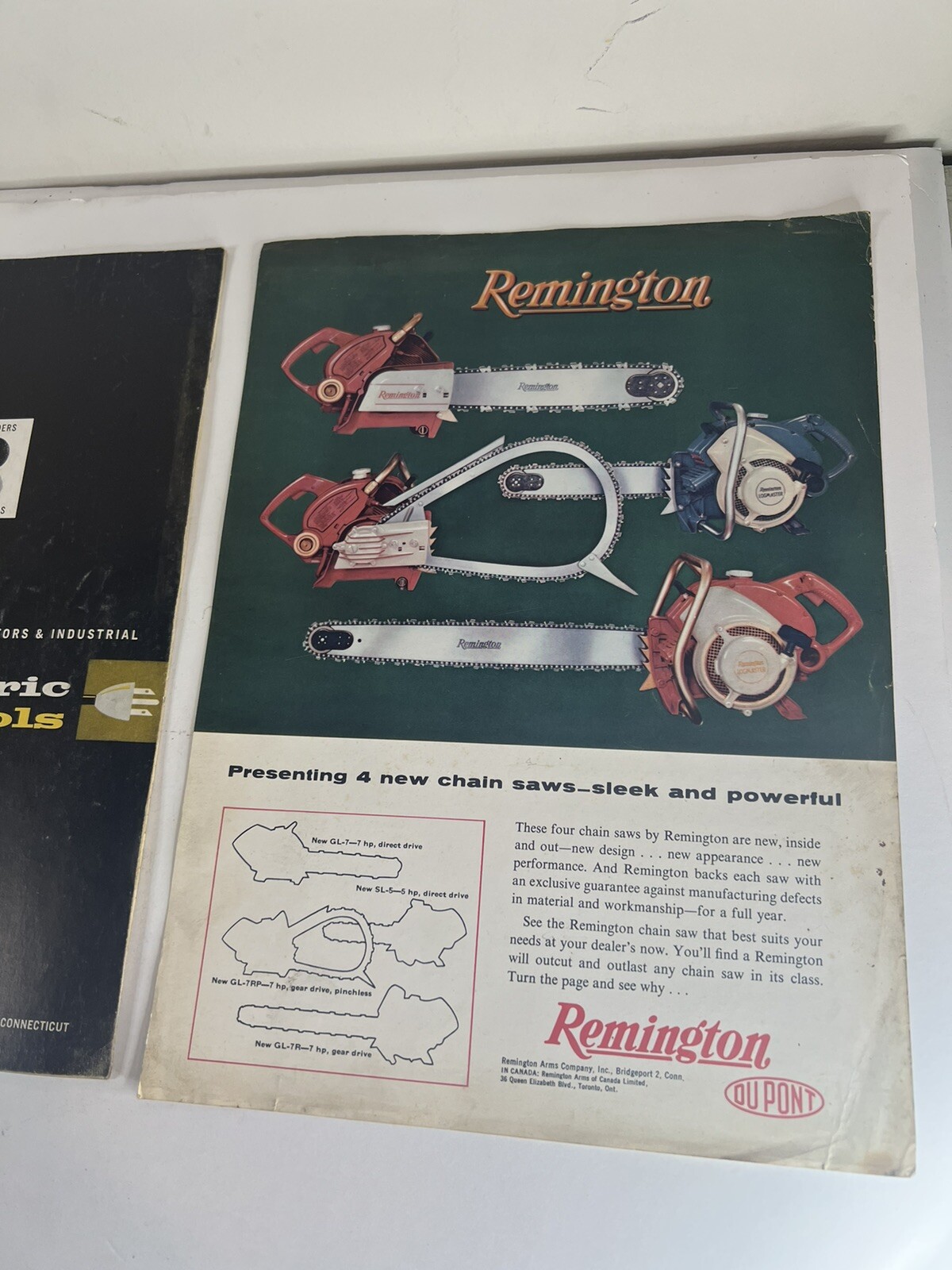 Vintage 1950s 1960s Remington Electric Power Tools W/ Chainsaw Magazine Catalog