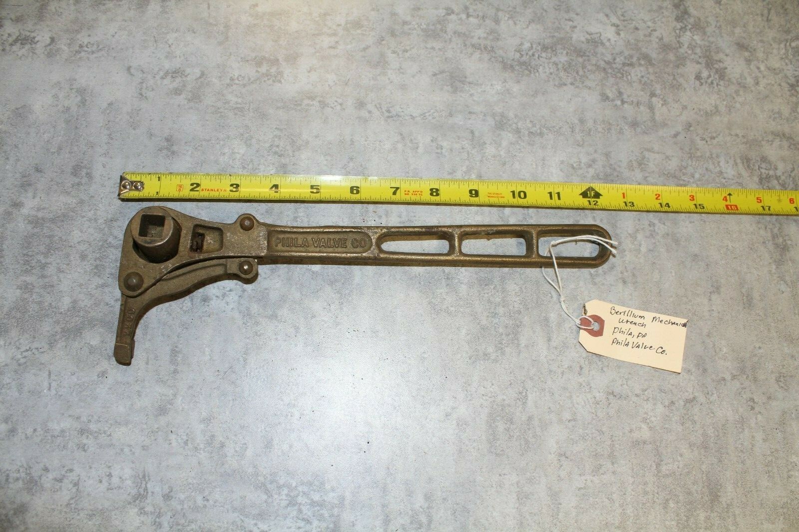 Vintage Berrillium Phila Valve Co Wrench Spark Proof # 324