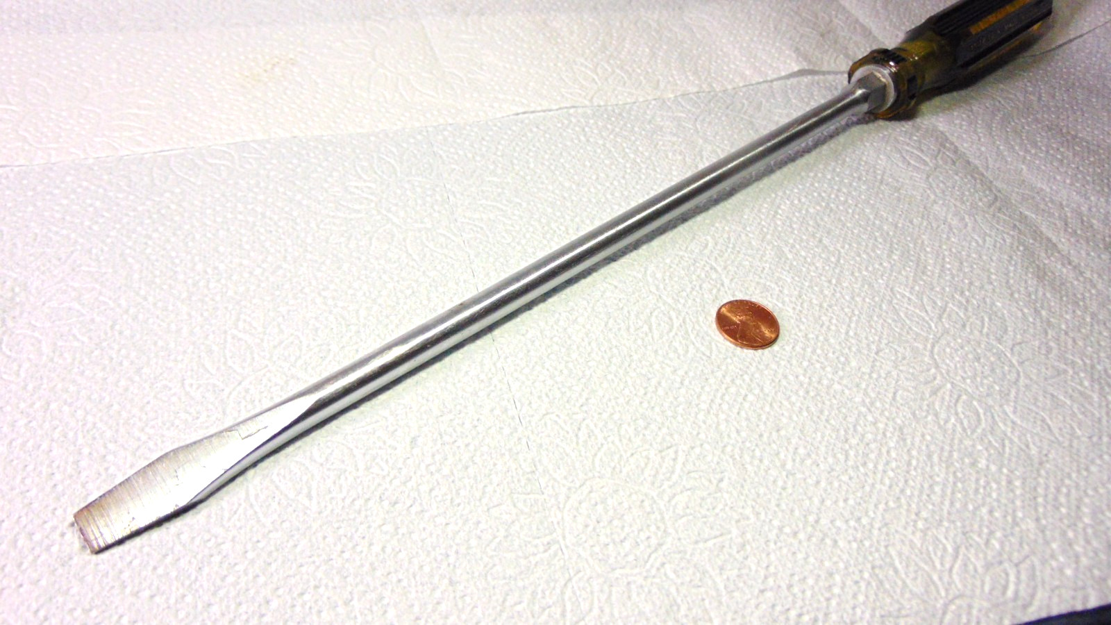 VINTAGE STANLEY 100 PLUS 1006-12 LONG 12″ SLOTTED SCREWDRIVER 3/8″ USA VERY NICE