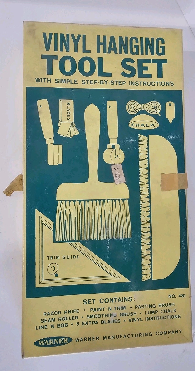 Vintage Warner Vinyl Hanging Tool Set No 481 Wallpaper Tools In Box Instructions