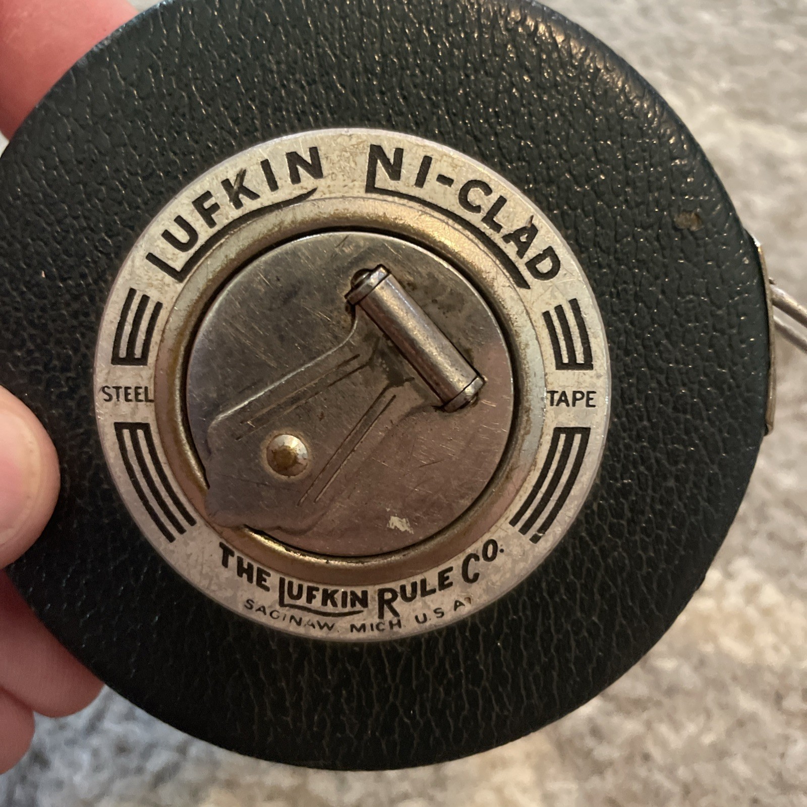 The Lufkin Rule Co. Steel Tape Ni-Clad Royal 50 Ft. Vintage Made in USA Winding