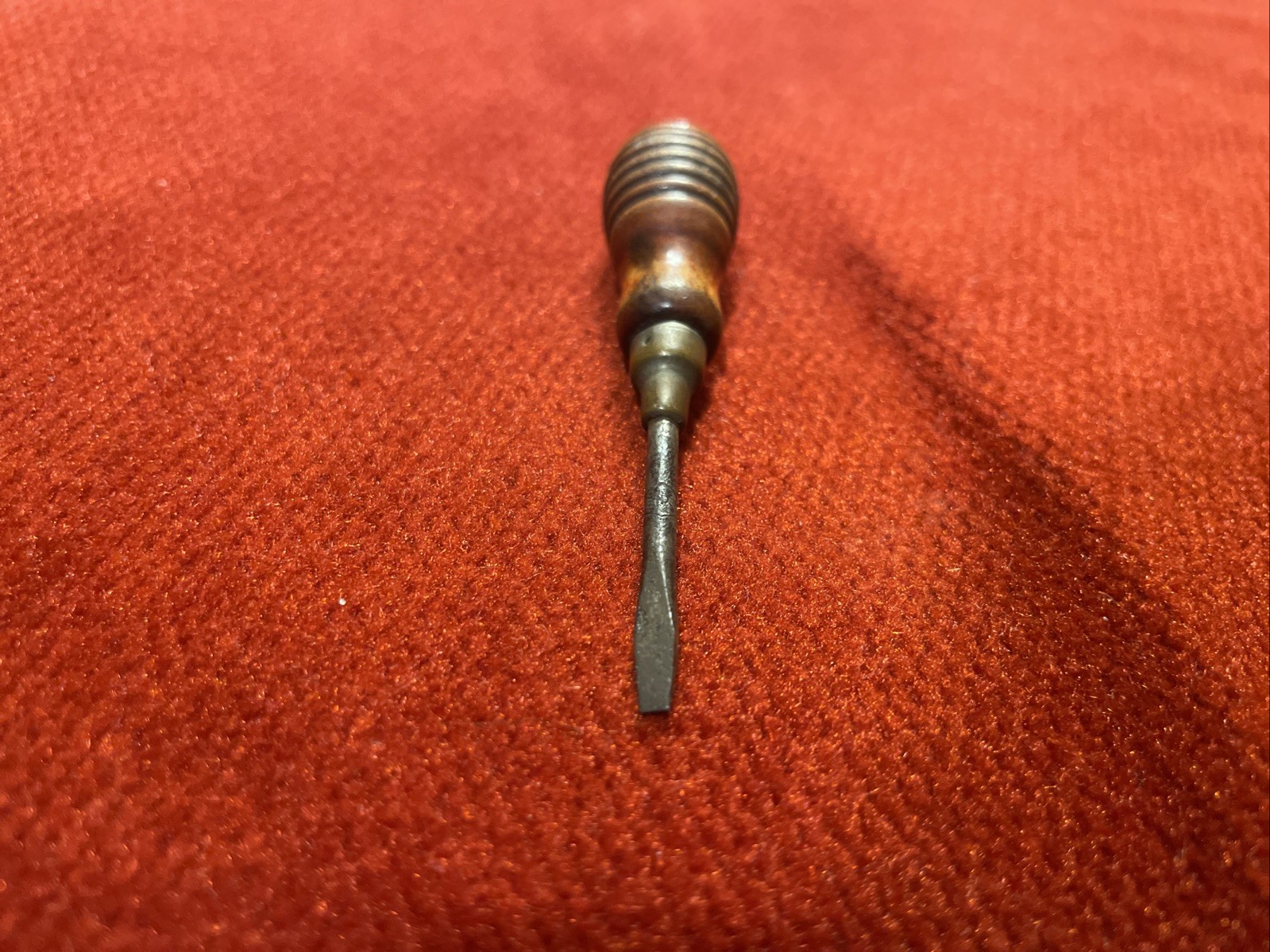Antique Mayhew Monarch No. 808 MINI Flathead Screwdriver Wood Beehive Handle