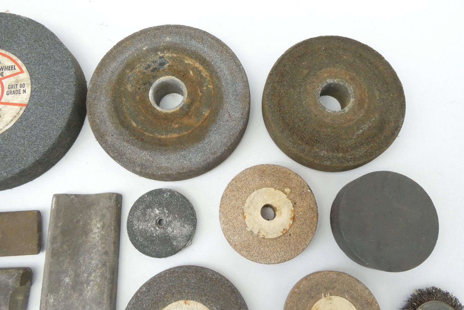 Vintage Grinding Wheel & Sharpening Stone Lot Mixed Sizes Craftsman Tool Lot