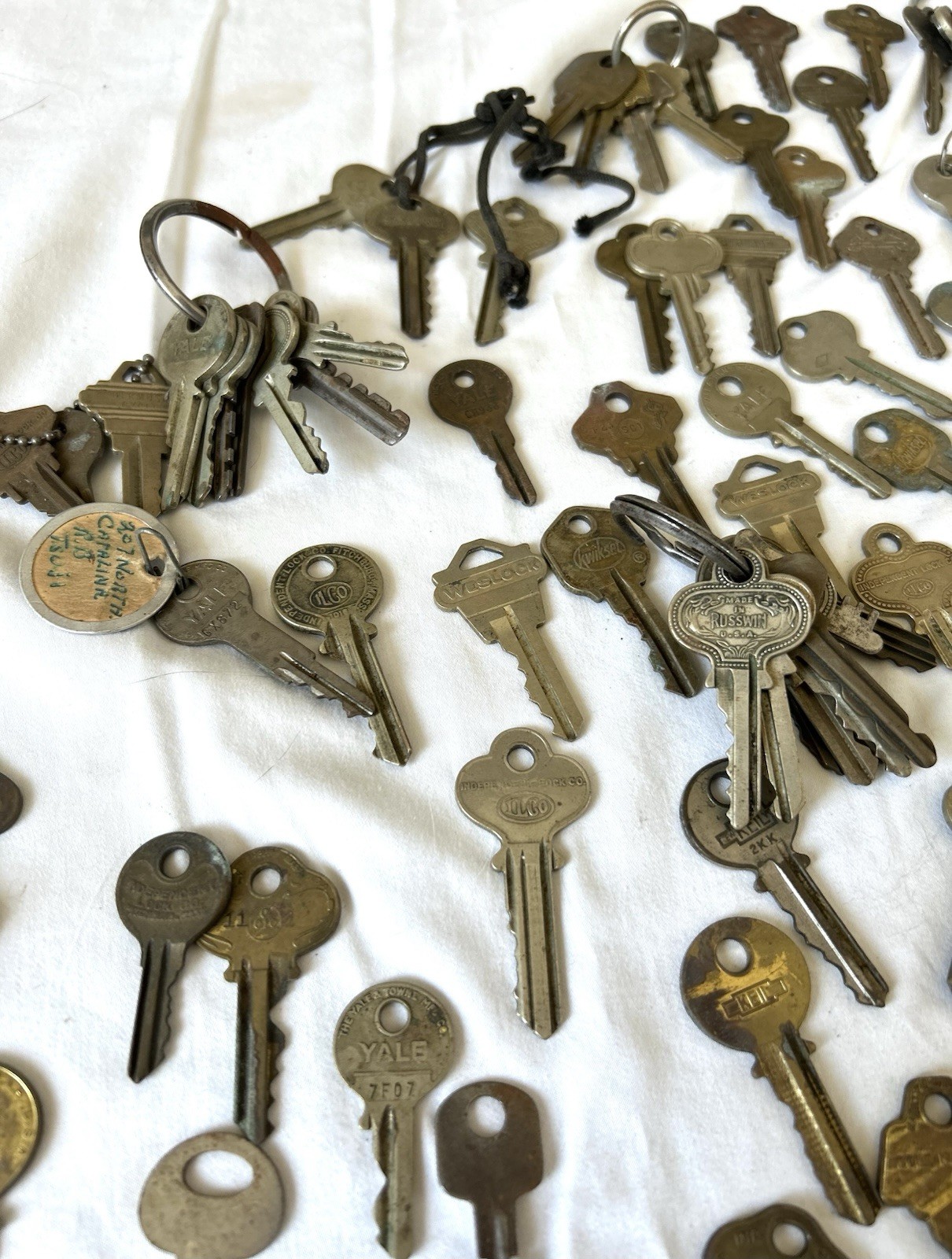 Vintage Antique Key Lot Huge Mid Century Hotel Padlock Industrial Cabinet As-Is