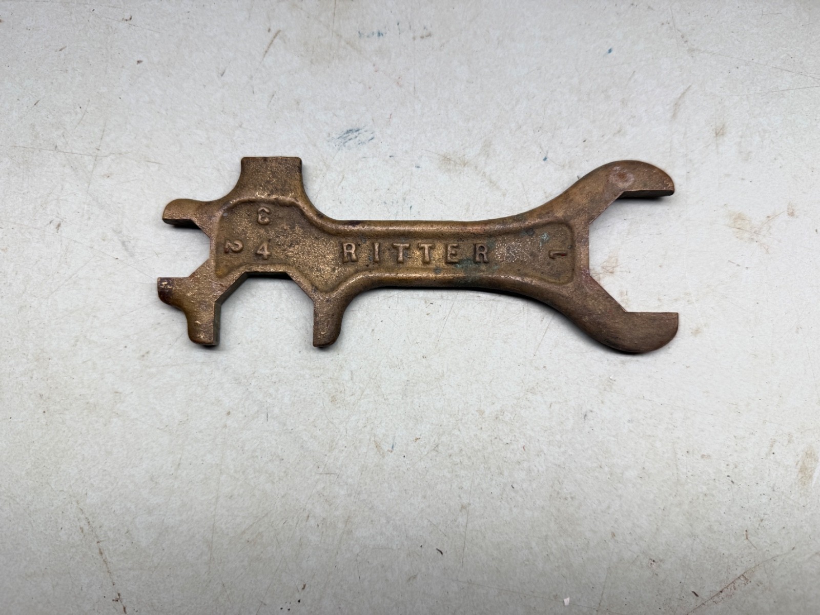 RITTER Wrench Gas Valve Maintenance Solid Brass Vintage Industrial Tool