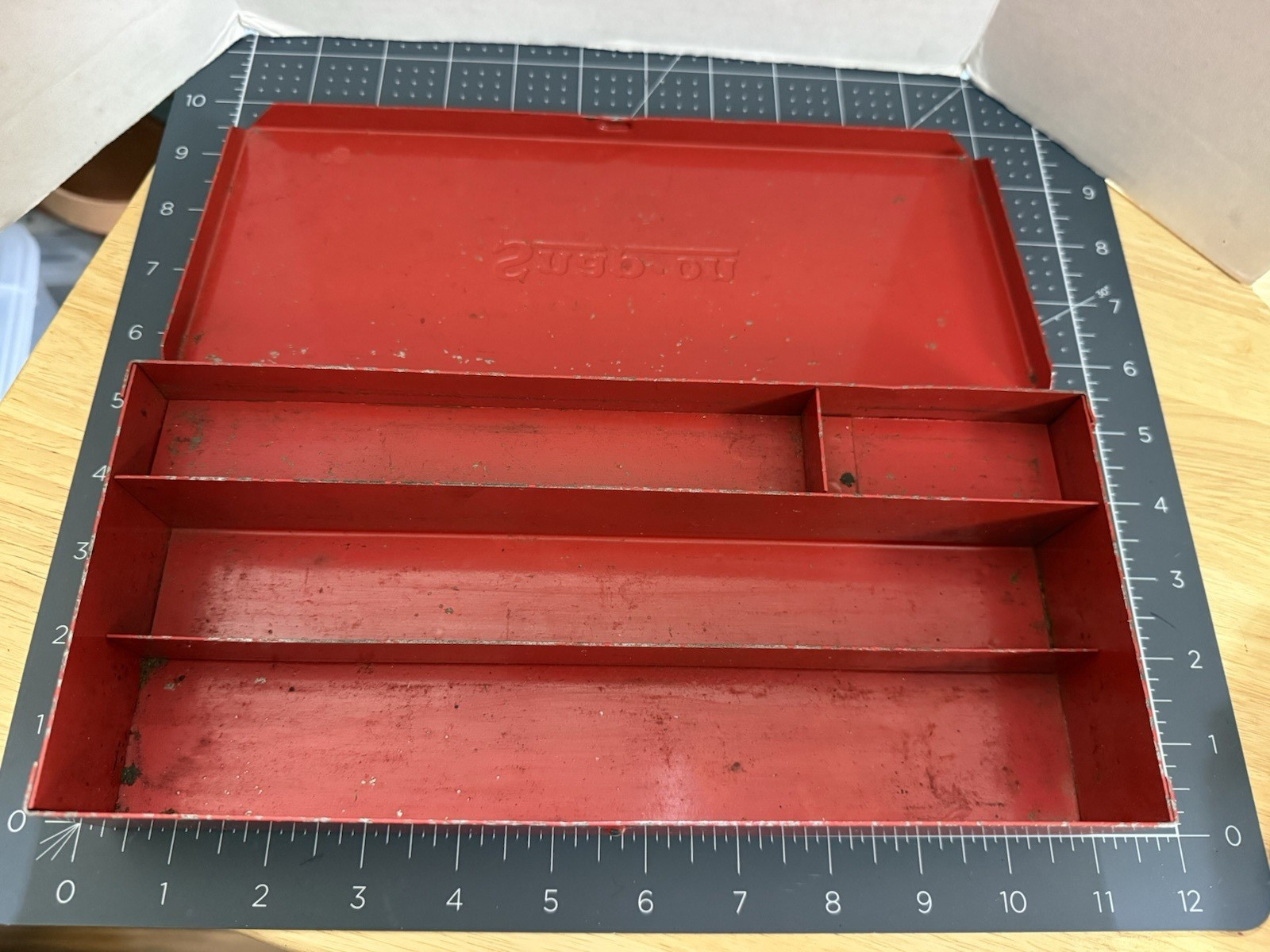 Vintage Snap-On Metal Storage Case EMPTY BOX USA 10 3/4″ BY 4 3/4″ BY 2″