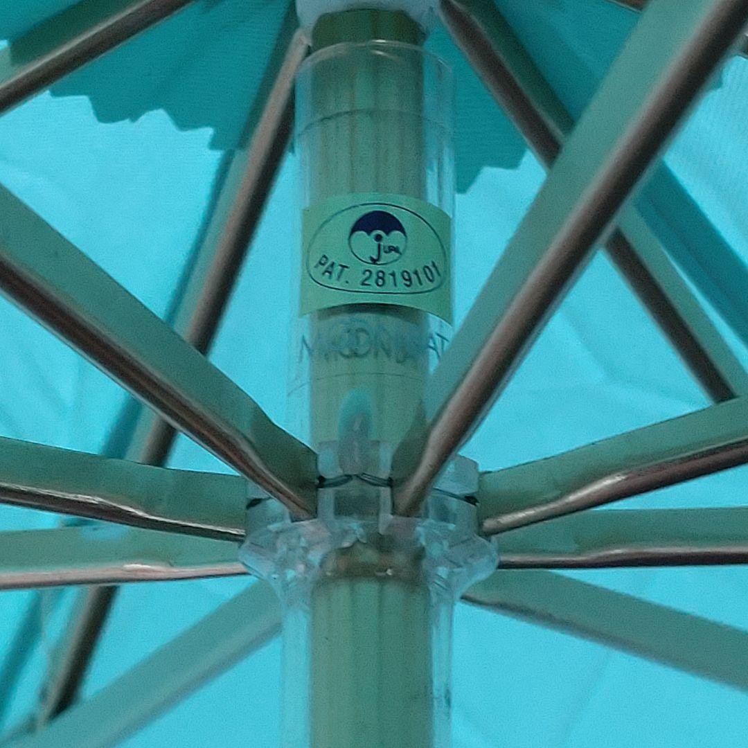 Polo Ralph Lauren Folding Umbrella 97.5cm Wood Handle Turquoise Gold Used