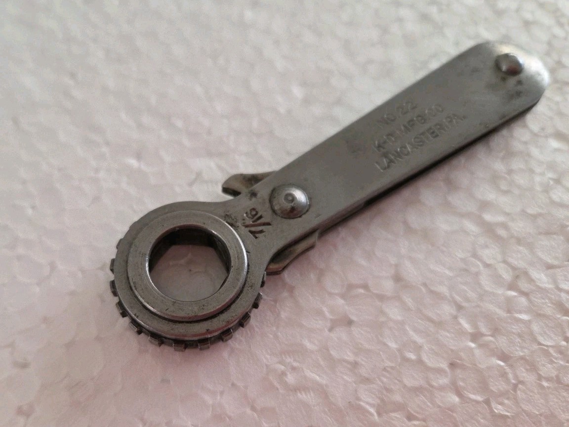 Vtg K-D TOOLS Box End Ratcheting Wrench No. 22 7/16” USA