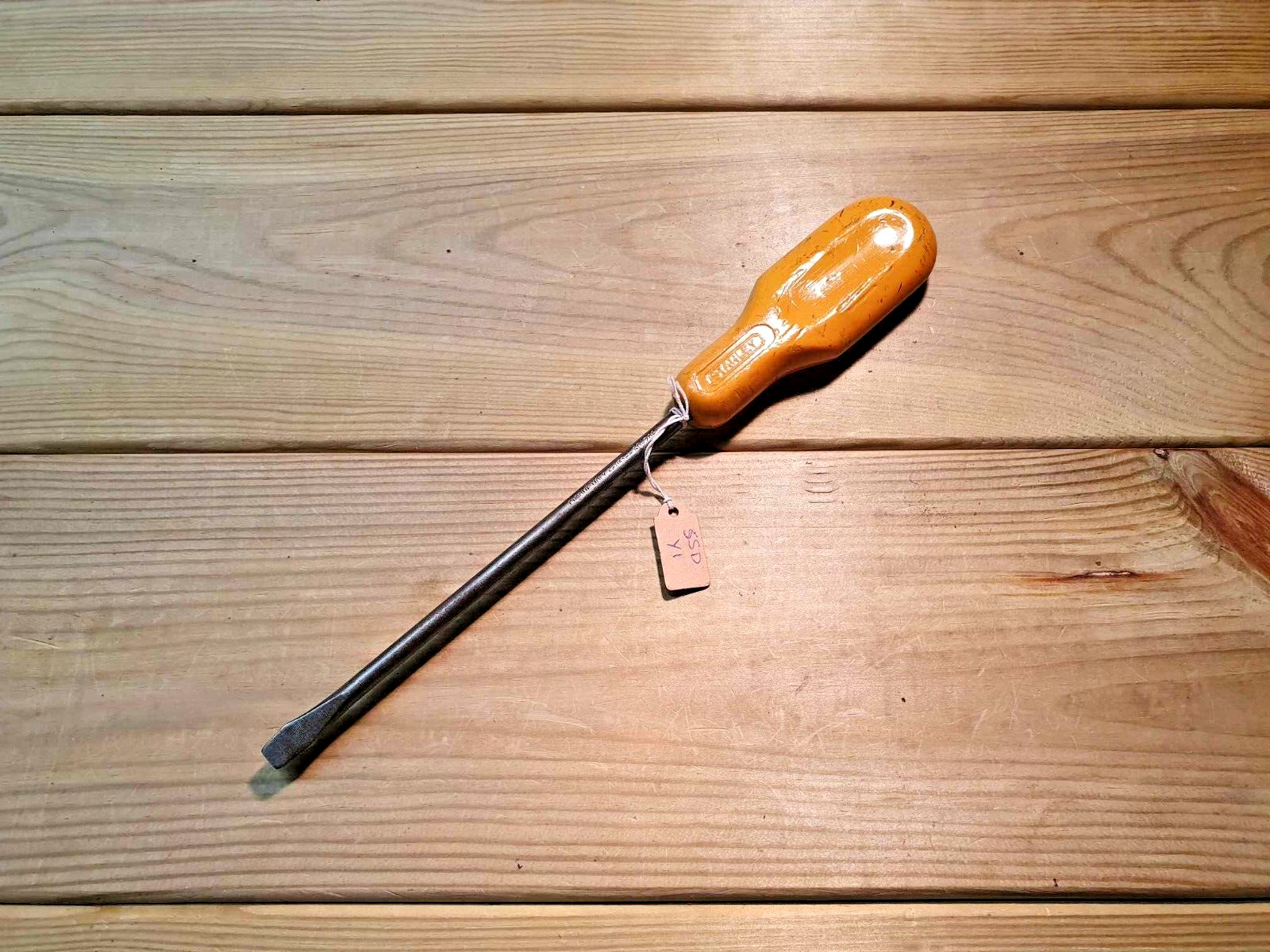 Vintage Stanley Yellow Screwdriver Old Hand Tools Woodworking Carpentry Tool