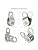 10Pack Small Snatch Cable Pulley Block for 6mm / 0.23 Inch Wire Rope, Single Pul