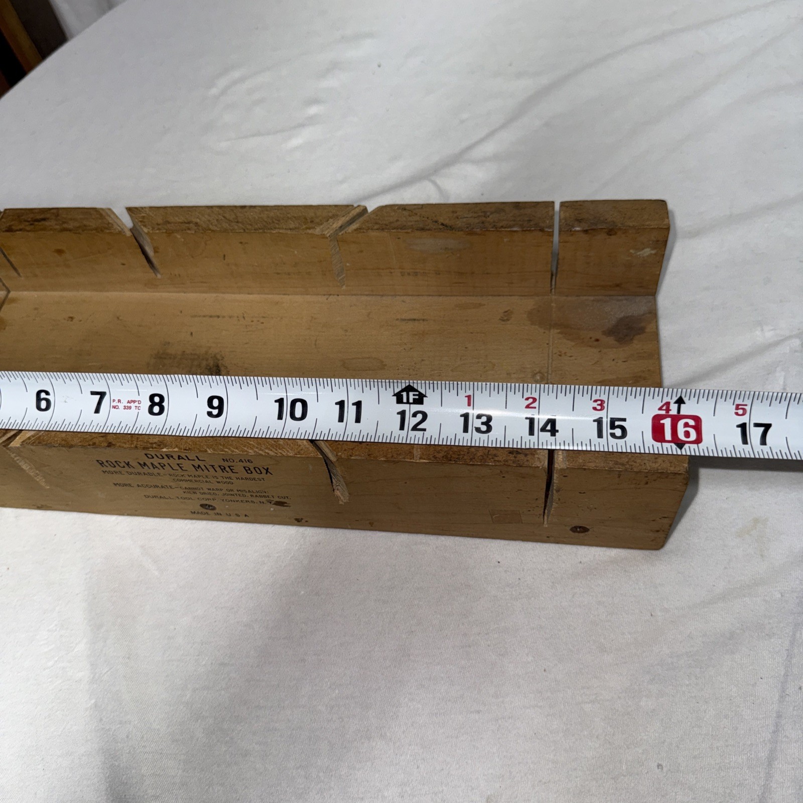VTG Durall 416 Rock Maple Wood Mitre Box 16” Yonkers NY. EUC