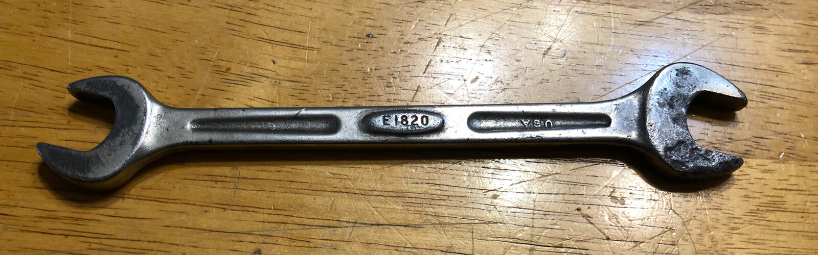 BONNEY OPEN END WRENCH 9/16″ & 5/8″ E1820 POLISHED CHROME MADE IN U.S.A.