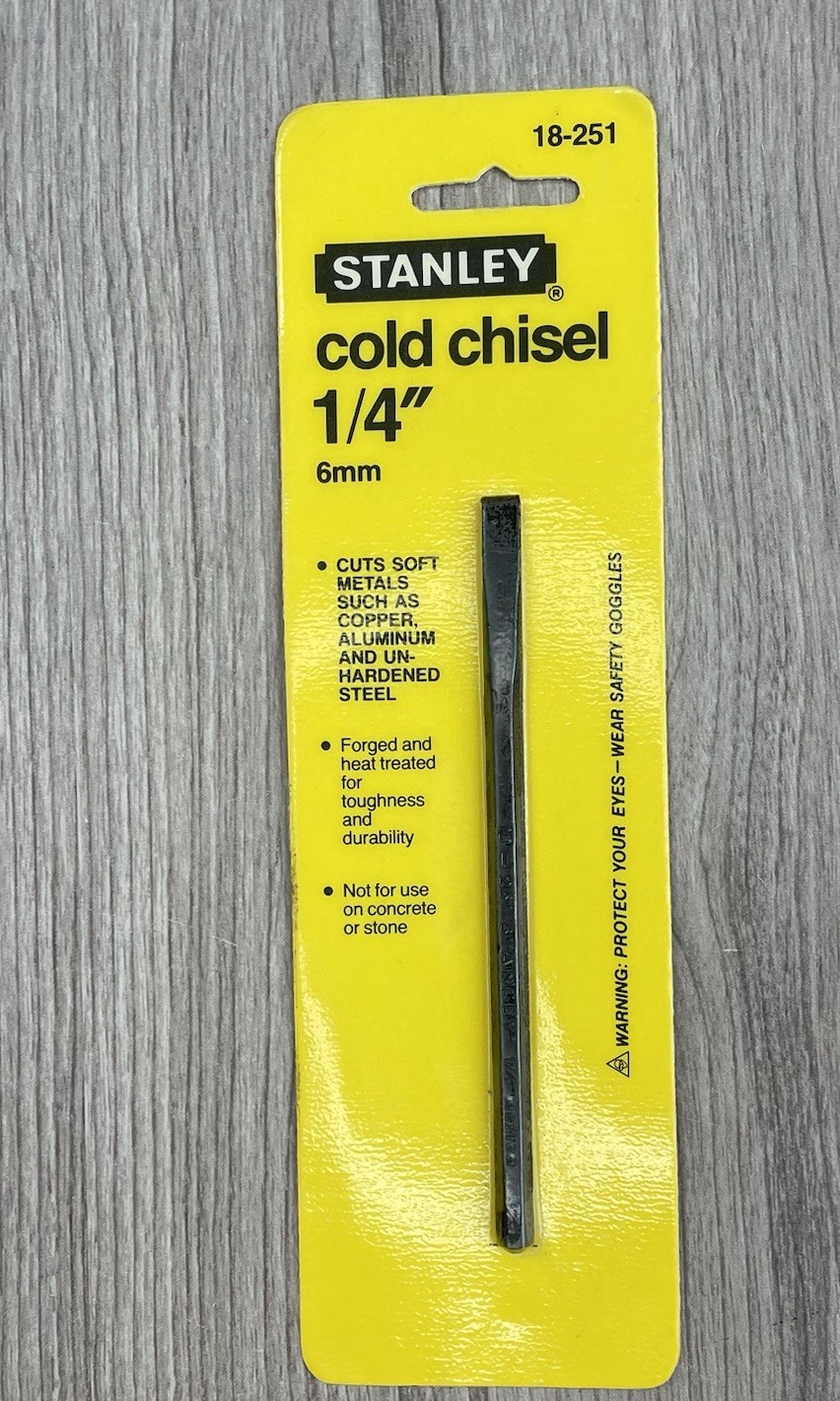 Stanley Cold Chisel 1/4 Inch 6mm 18-251 NOS 1987 Vintage