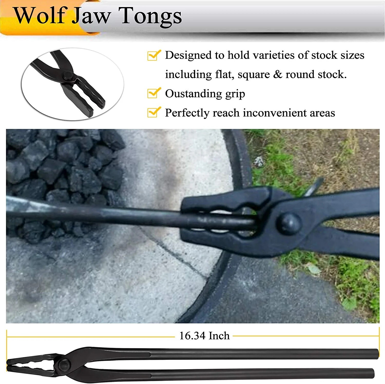 Blacksmith Tongs Tools Set Flat Tongs & Square Jaw Tongs, Bolt Tongs,Blade Tongs